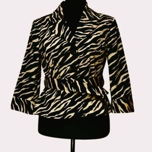 Grace Black and Cream Zebra Blazer